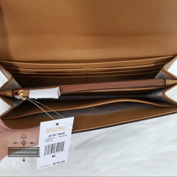 Michael Kors Jet set travel carryall brown wallet - Picture 7 of 8